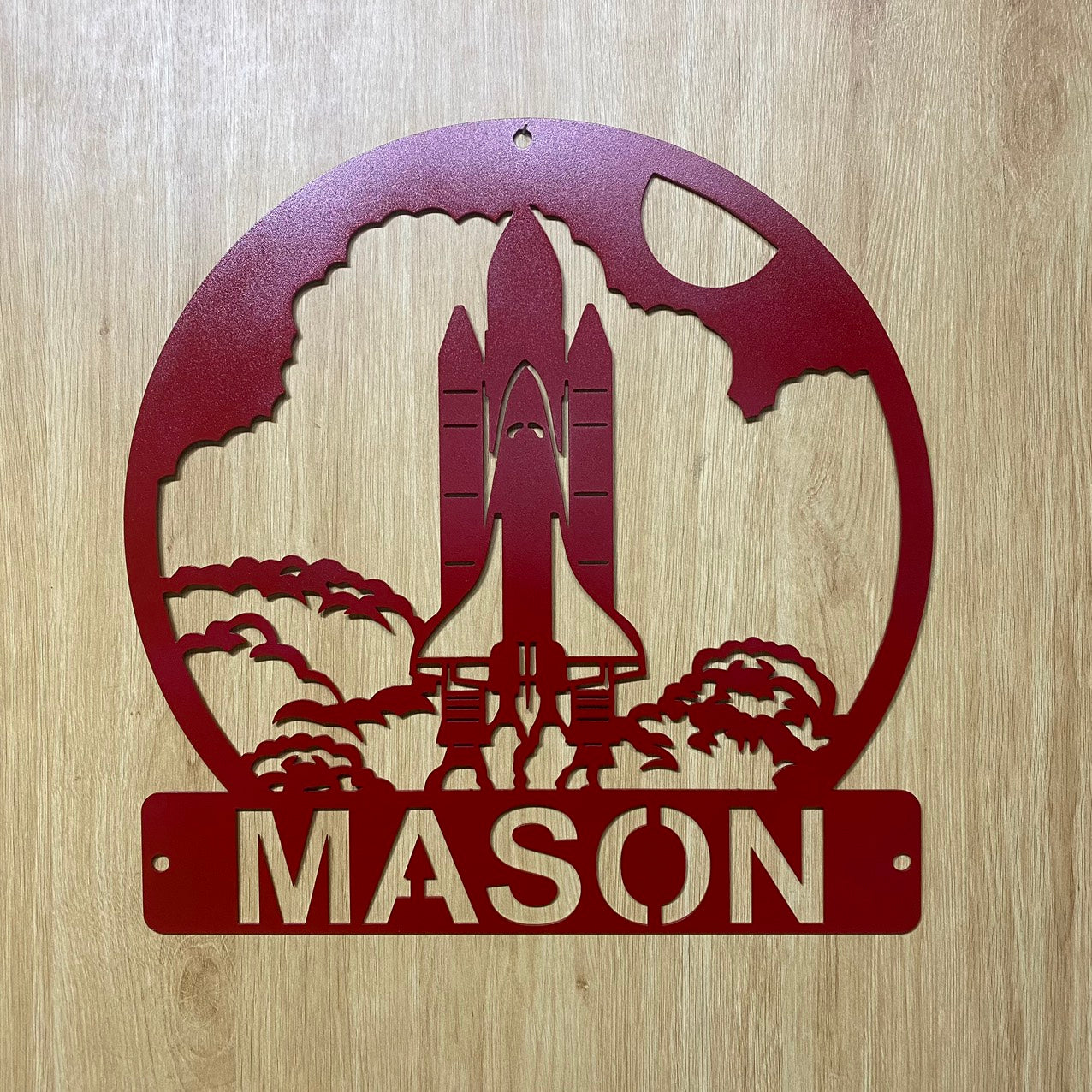 Personalized Name Space Shuttle Metal Sign, Custom Rocket Ship Metal Wall Art, Space Ship Metal Wall Sign, Rocket Ship Kids Room Metal Decor